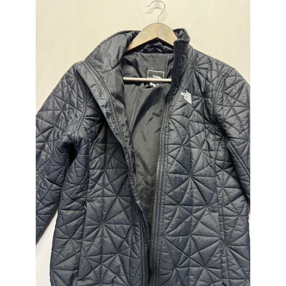 The North Face Quilted Jacket Women Small Black Nylon Diamond Mock Neck Full Zip - Picture 6 of 11